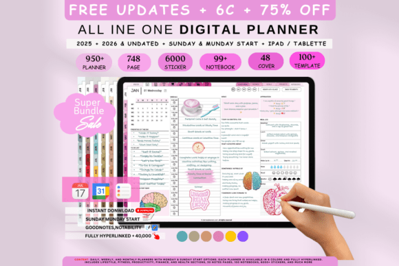 Download Hyperlinked IPad Planner Bundle - Planner Collection