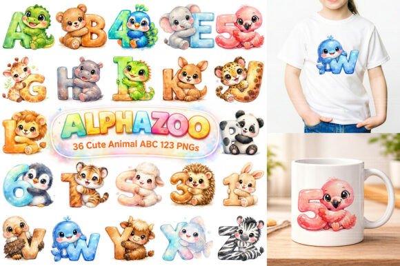 Download Cute Animal Alphabet Clipart, ABC PNG - Premium Resources