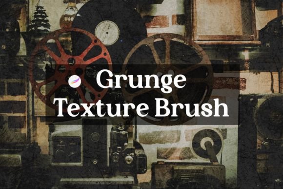 Download Grunge Texture Brush V.2 for Procreate - Text Collection