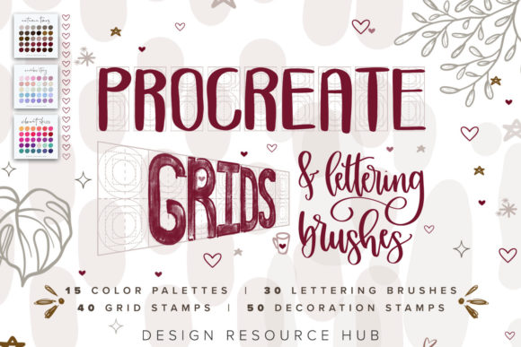 Download Procreate Lettering, Grid, &amp; Texture Set - Text Collection