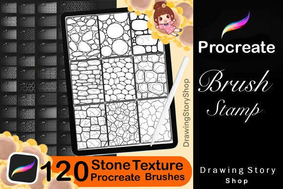 Download 120 Procreate Manga Stone Texture Brush - Text Collection