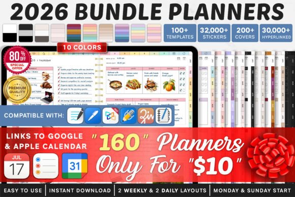 Download 2026 Bundle Digital Planner, Goodnotes - Planner Collection