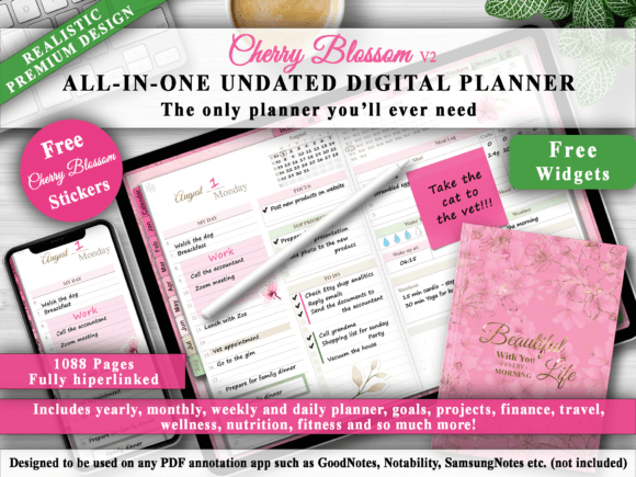 Download All in One Undated Digital Planner - Planner Collection