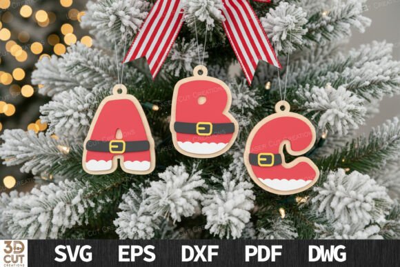 Download Santa Suit Alphabet Ornaments SVG - Alphabet Collection