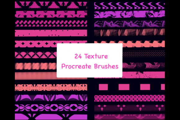 Download 24 Procreate Texture Brushes - Text Collection