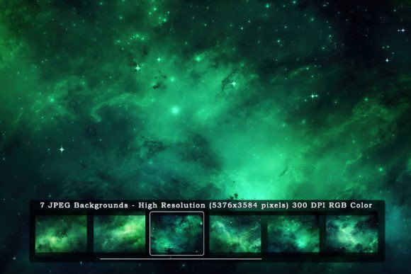 Download 7 Green Galaxy Sky Textures Backgrounds - Text Collection