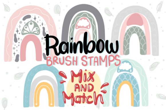 Download Procreate Brush, Rainbow Brushes Stamp - Rainbow brushes Collection