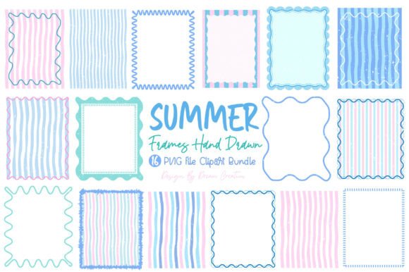 Download Summer Preppy Hand Drawn Frames Bundle - Frame Collection