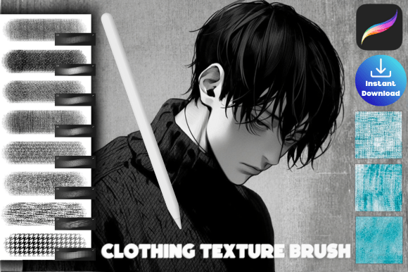 Download Procreate Clothes Texture Brush Set - Text Collection