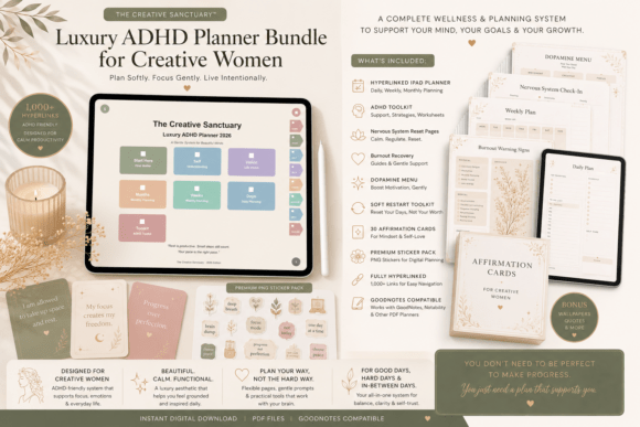 Download Luxury ADHD Wellness E-Planner - Planner Collection