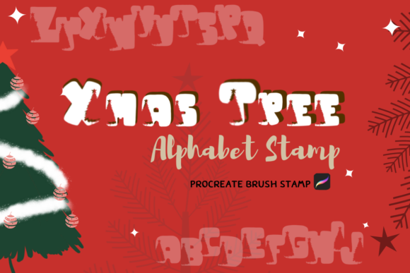 Download Procreate Brush Stamp Xmas Tree Alphabet - Alphabet Collection